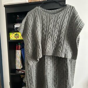 Gray Cable Knit Sweater
